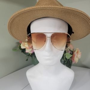 🌞POLARIZED UNISEX PILOTS SUNGLASSES 🕶  w case Gold frame gradient lense